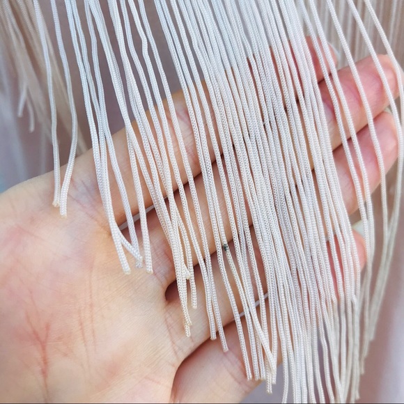 Witchery Cream Beige Fringe Top Size Small - Picture 4 of 8